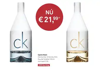 Mooi parfumerie Calvin Klein Ckin2u Her of Ckin2u Him 100ml aanbieding