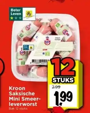 Vomar Voordeelmarkt Kroon saksische mini smeerleverworst aanbieding