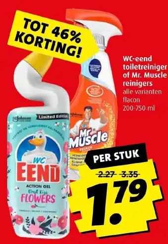 Boni WC-eend toiletreiniger of Mr. Muscle reinigers aanbieding