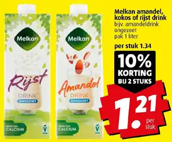 Boni Melkan amandel, kokos of rijst drink aanbieding