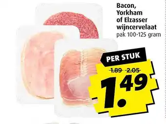 Boni bacon, yorkham of elzasser wijncervelaat aanbieding