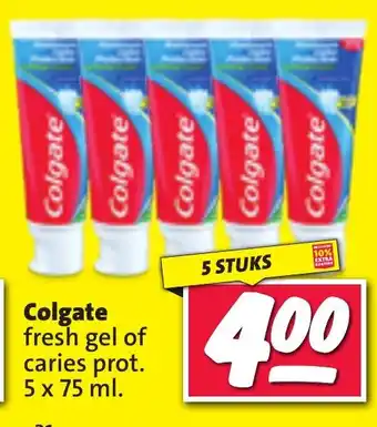 Nettorama Colgate fresh gel of caries prot. 5 x 75 ml aanbieding