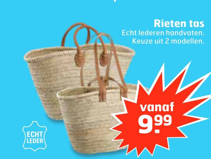 Rieten tas aanbieding bij Trekpleister