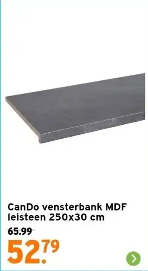 GAMMA Cando vensterbank mdf leisteen 250x30 cm aanbieding