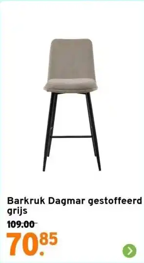 GAMMA Barkruk dagmar gestoffeerd grijs aanbieding