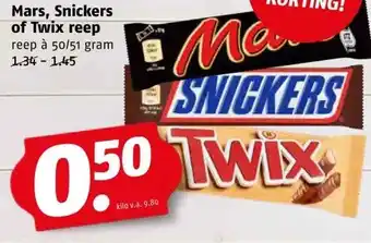 Poiesz Mars, snickers of twix reep aanbieding