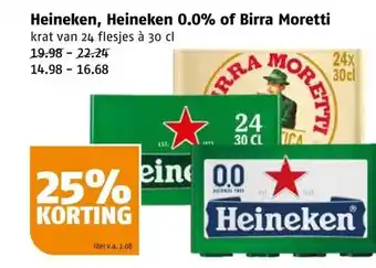 Poiesz Heineken, heineken 0.0% of birra moretti aanbieding