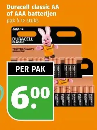 Poiesz Duracell classic aa of aaa batterijen aanbieding