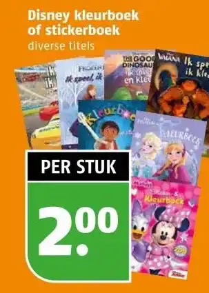 Poiesz Disney kleurboek of stickerboek aanbieding