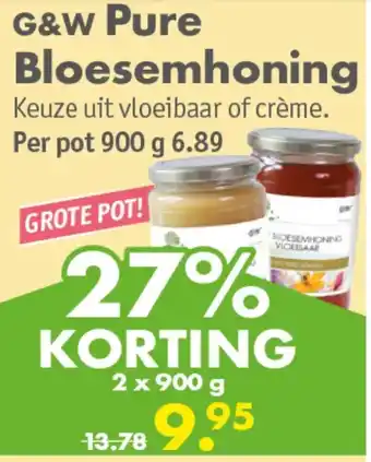 Gezond & Wel G&w pure bloesemhoning aanbieding