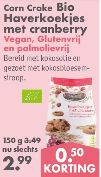 Gezond & Wel Corn crake bio haverkoekjes met cranberry aanbieding