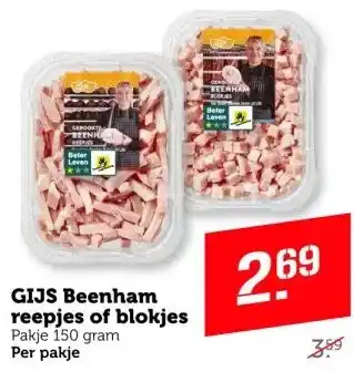 Coop Gijs beenham reepjes of blokjes pakje 150 gram per pakje aanbieding