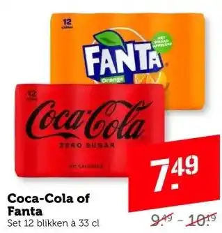 Coop Coca-cola of fanta set 12 blikken à 33 cl aanbieding