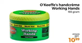 Trekpleister O'keeffe's handcrème working hands aanbieding