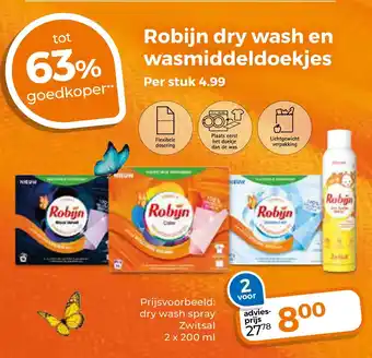 Trekpleister Robijn dry wash en wasmiddeldoekjes aanbieding