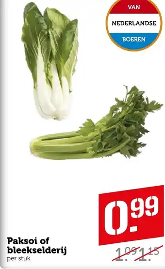 CoopCompact Paksoi of Bleekselderij aanbieding