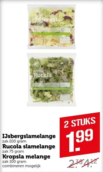 CoopCompact IJsbergsla melange, Kropsla melange, Rucola melange 2st aanbieding