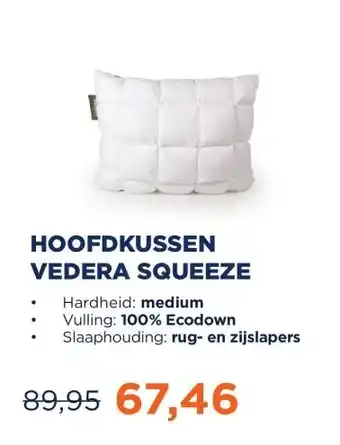 TotaalBED Hoofdkussen vedera squeeze aanbieding