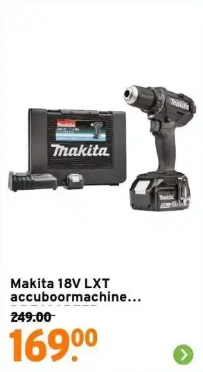 GAMMA Makita 18v lxt accuboormachine ddf482rfeb aanbieding