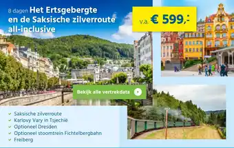 Bolderman Excursiereizen 8 dagen het ertsgebergte en de saksische zilverroute all-inclusive aanbieding