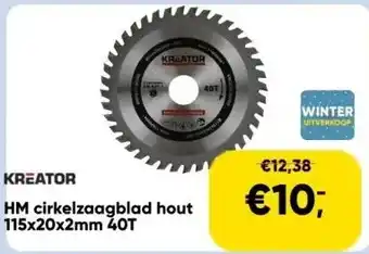 Toolstation Hm cirkelzaagblad hout 115x20x2mm 40t aanbieding