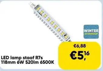 Toolstation Led lamp staaf r7s 118mm 6w 520lm 6500k aanbieding