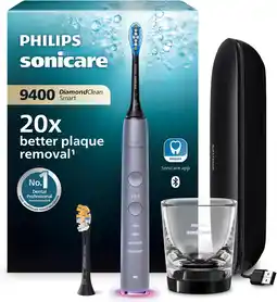 Amazon Philips sonicare diamondclean 9400 elektrische tandenborstel met app, grijs (model hx9917/90) aanbieding