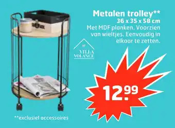 Trekpleister Metalen trolley aanbieding