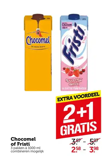 Coop Chocomel of fristi 1000ml aanbieding