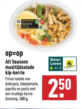 ALDI All Seasons maaltijdsalade kip-kerrie aanbieding