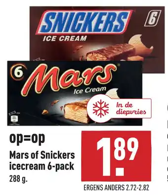 ALDI Mars of Snickers icecream 6-pack aanbieding