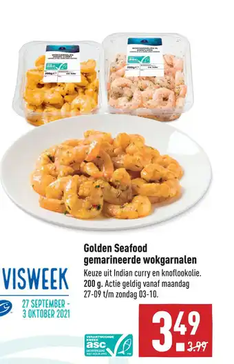 ALDI Golden Seafood gemarineerde wokgarnalen aanbieding