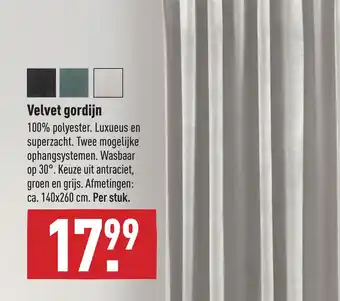 ALDI Velvet gordijn aanbieding