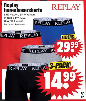 Dirk Replay herenboxershorts aanbieding