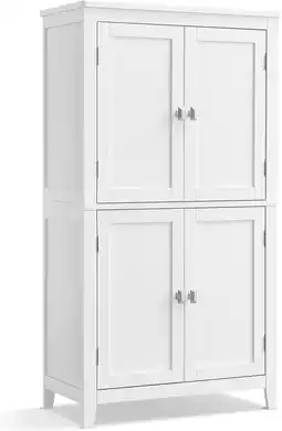 Amazon Vasagle badkamerkast, opbergkast, keukenkast met 4 deuren, verstelbare planken, 30 x 60 x 110 cm, wit bbc552p31 aanbieding