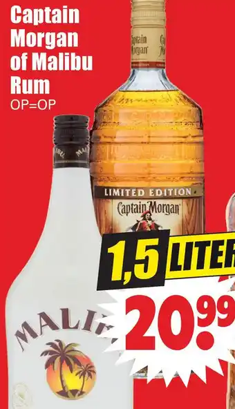 Dirk Captain Morgan of Malibu Rum aanbieding