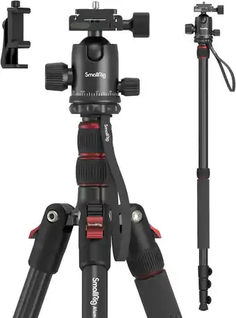 Amazon Smallrig ct-10 camera statief monopod, 72 182cm lichtgewicht en draagbaar aluminium statief, 360° balhoofd qr-plaat, max bela aanbieding