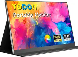 Amazon Yodoit draagbare monitor 15.6 1920×1080 fhd monitor scherm ips display met usb type c/mini hdmi poort en ingebouwde luidsprek aanbieding