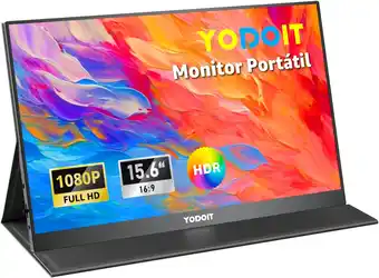 Amazon Yodoit draagbare monitor 15.6 1920×1080 fhd monitor scherm ips display met usb type c/mini hdmi poort en ingebouwde luidsprek aanbieding