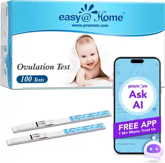 Amazon Easy@home 100 x ovulatietesten, met premom ovulatie predictor ios aanbieding