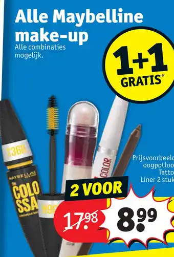 Kruidvat Alle Maybelline make-up aanbieding