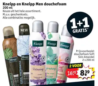 Kruidvat Kneipp en Kneipp Men douchefoam 200 ml aanbieding