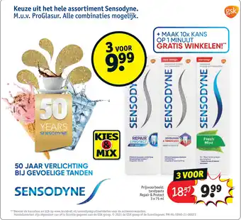 Kruidvat Keuze uit het hele assortiment Sensodyne. M.u.v. ProGlasur. Alle combinaties mogelijk. aanbieding