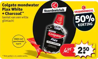 Kruidvat Colgate mondwater Plax White + Charcoal** aanbieding