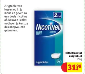 Kruidvat NiQuitin mint Zuigtablet 2mg aanbieding