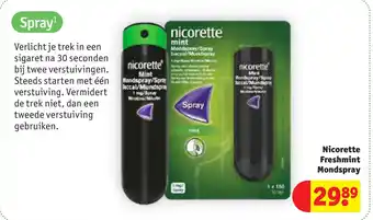 Kruidvat Nicorette Freshmint Mondspray aanbieding