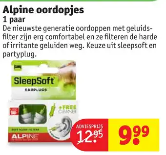 Kruidvat Alpine oordopjes 1 paar aanbieding