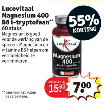 Kruidvat Lucovitaal Magnesium 400 B6 l-tryptofaan' ** aanbieding