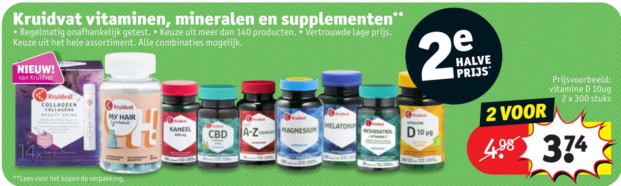 Kruidvat vitaminen, mineralen en supplementen aanbieding bij Kruidvat