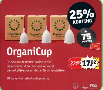 Kruidvat OrganiCup aanbieding